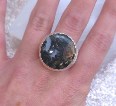 Bague Agate Mousse - T56