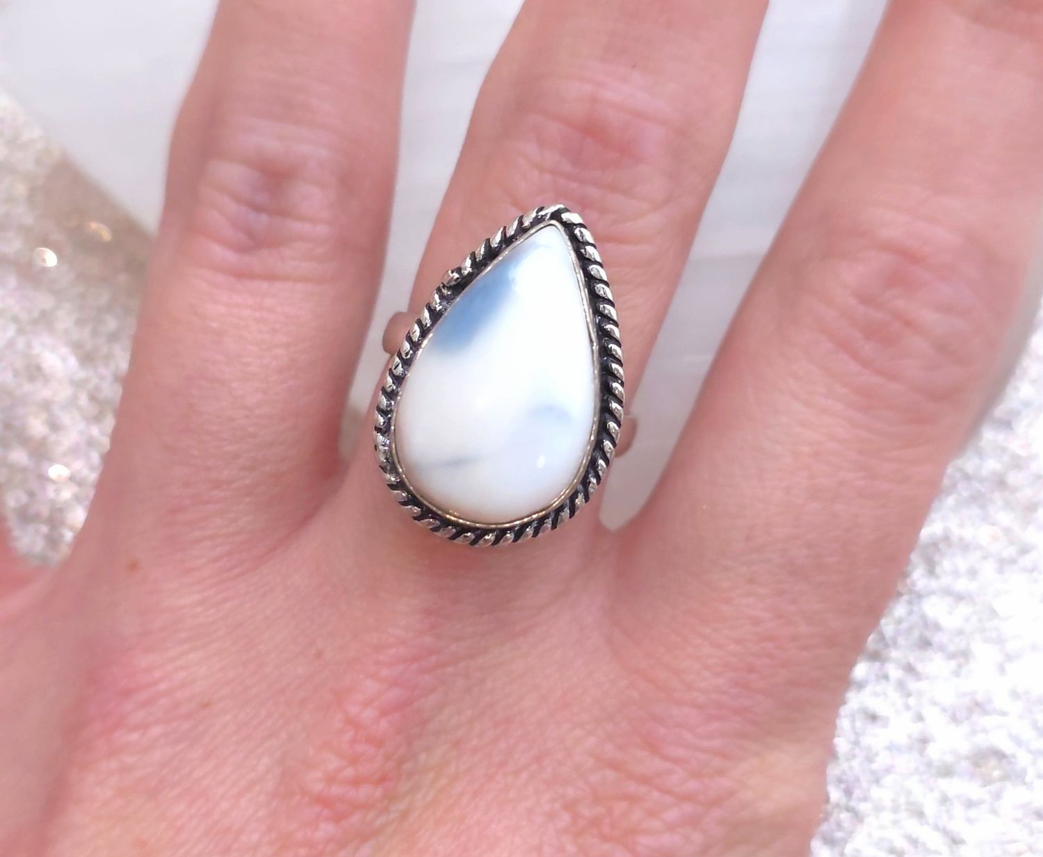 Bague Opale Bleue 