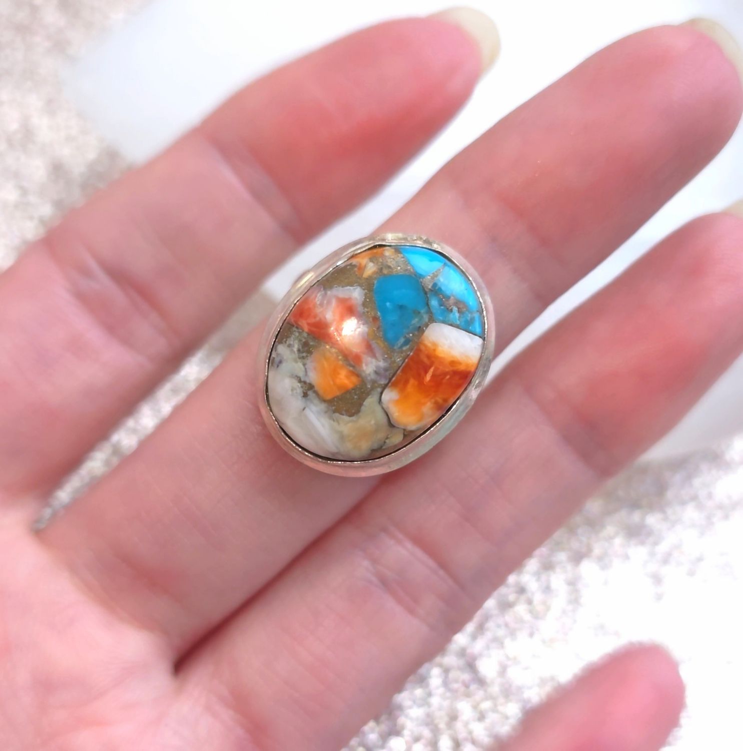 Bague Jaspe Polychrome 