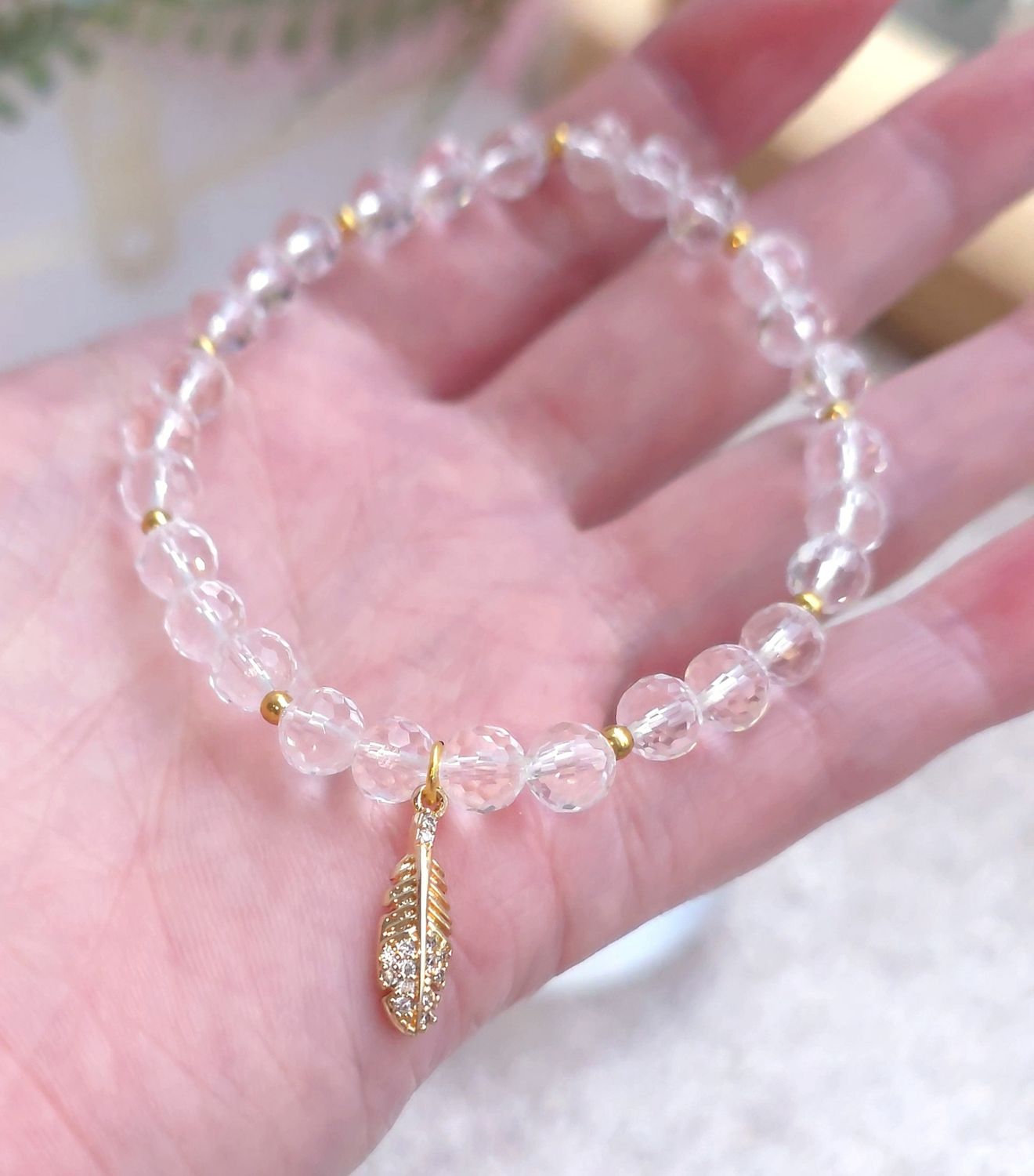 Bracelet Cristal de Roche Facette ø6