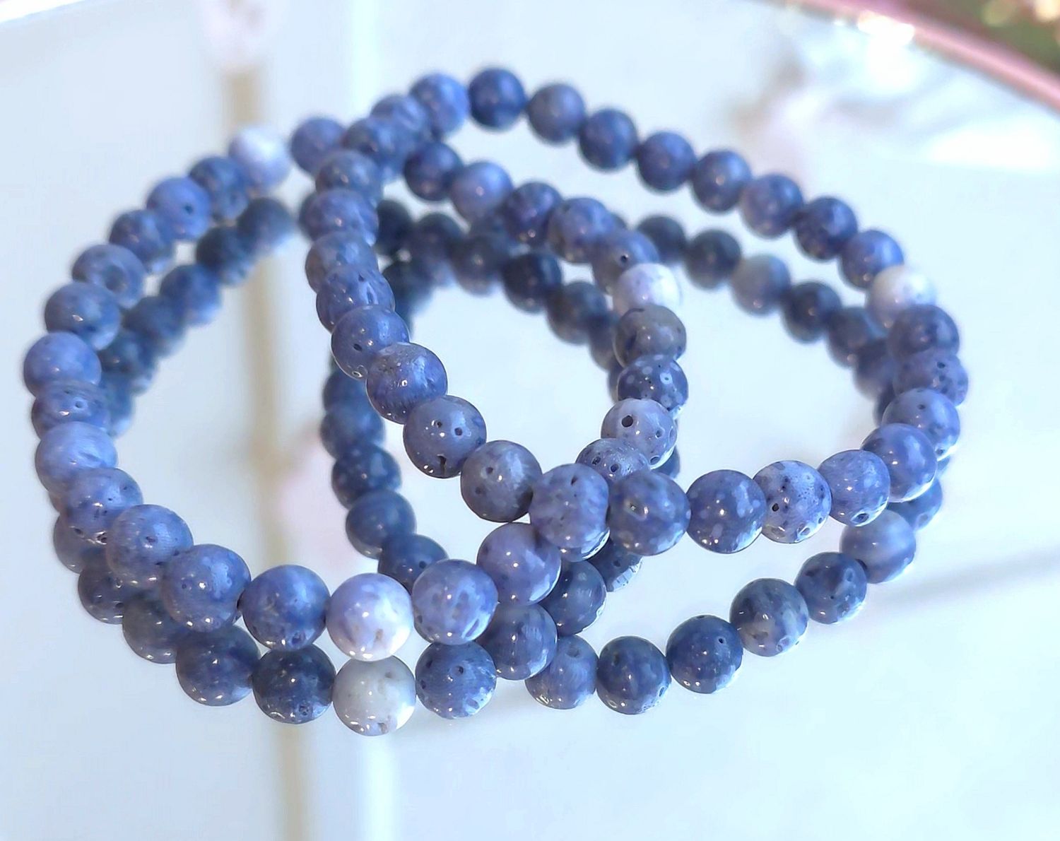 Bracelet Corail Bleue ø6