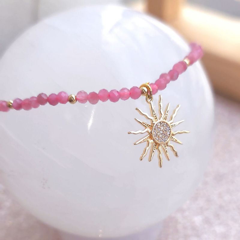 Bracelet de Cheville - Tourmaline Rose