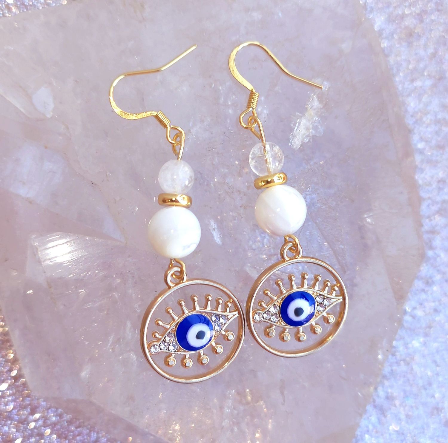 Collection Mauvaise Oeil - Nacre/Cristal de Roche