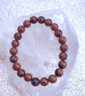 Bracelet Obsidienne Acajou ø8
