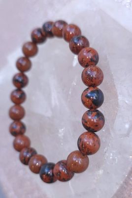 Bracelet Obsidienne Acajou ø8