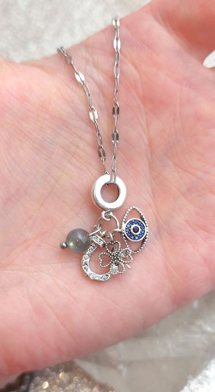 Pendentif Trèfle/Fer a Cheval/Oeil de Nazar - Labradorite  