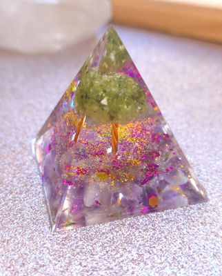 Orgonite Péridot/Améthyste