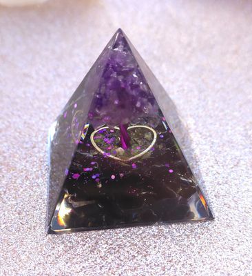 Orgonite Obisidienne Noire/Améthyste