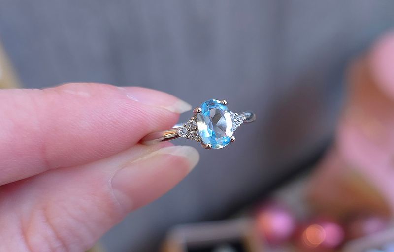 Bague Topaze Bleue