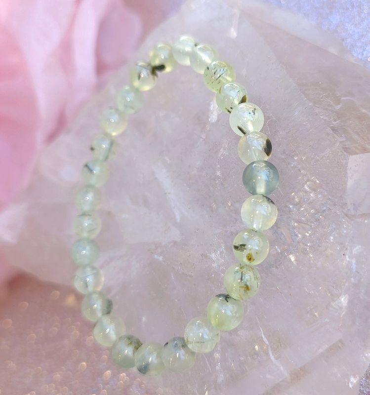Bracelet Préhnite inclusion épidote ø6