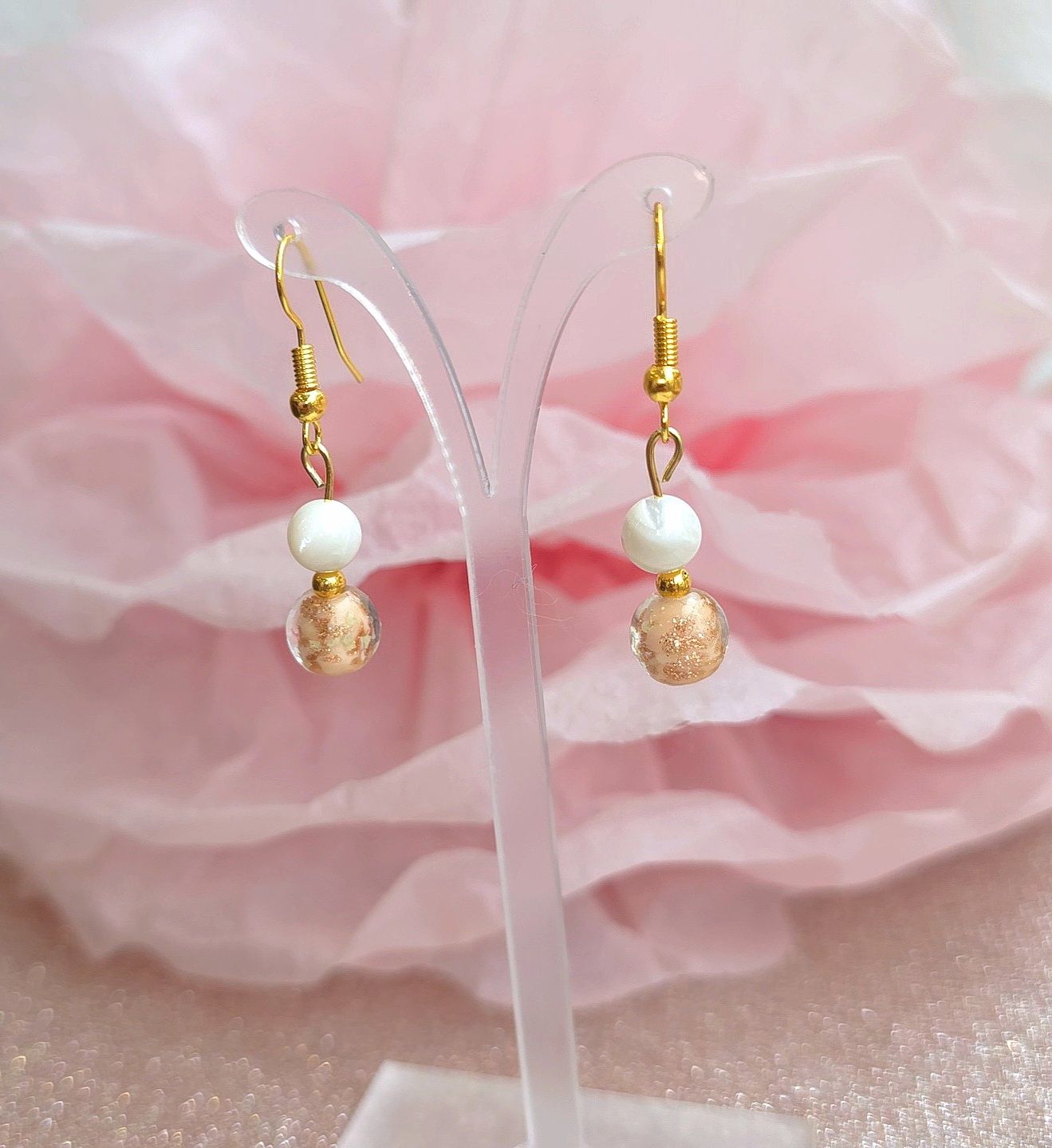 Boucle Nacre et Perle d&#39;Okinawa 