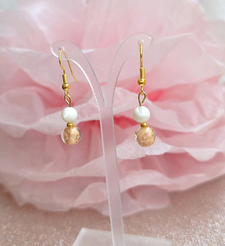 Boucle Nacre et Perle d&#39;Okinawa 