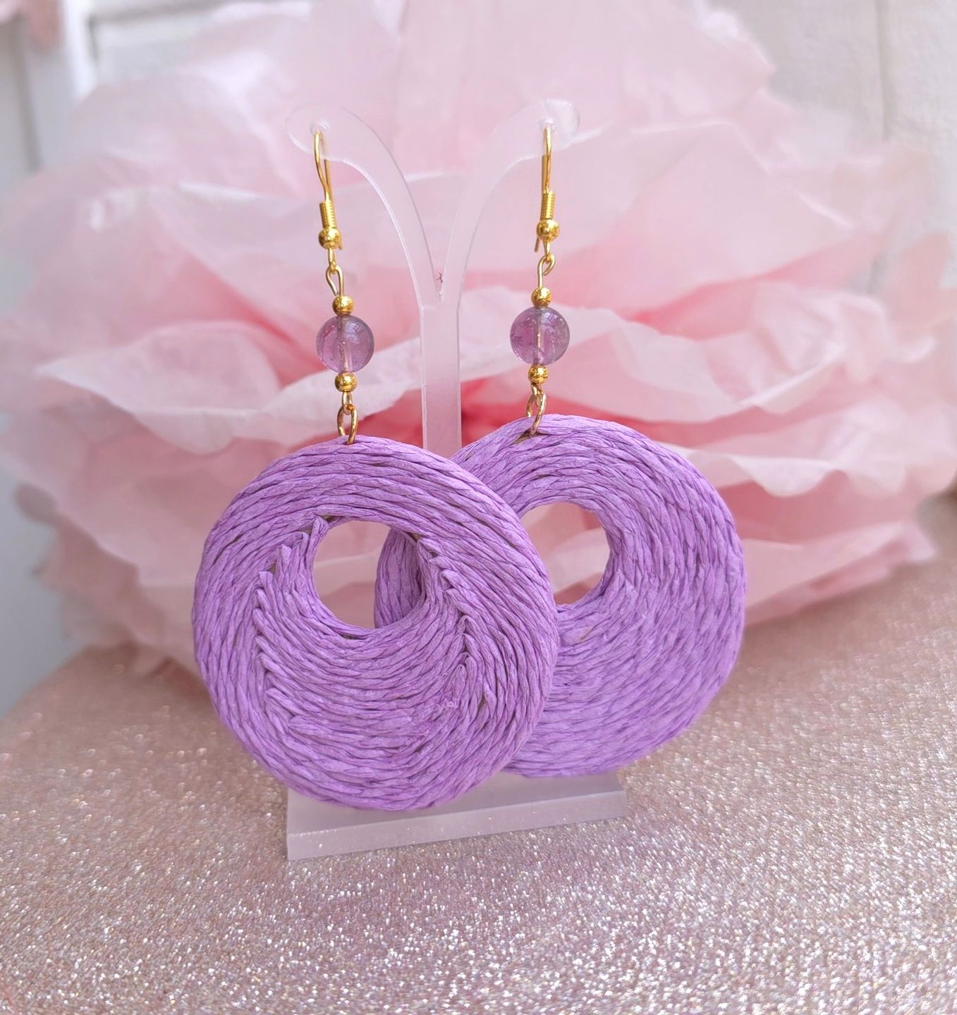 Collection Raphia - Boucle Fluorite violette