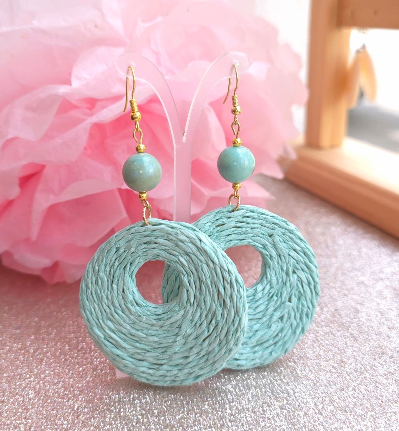 Collection Raphia - Boucle Agate turquoise