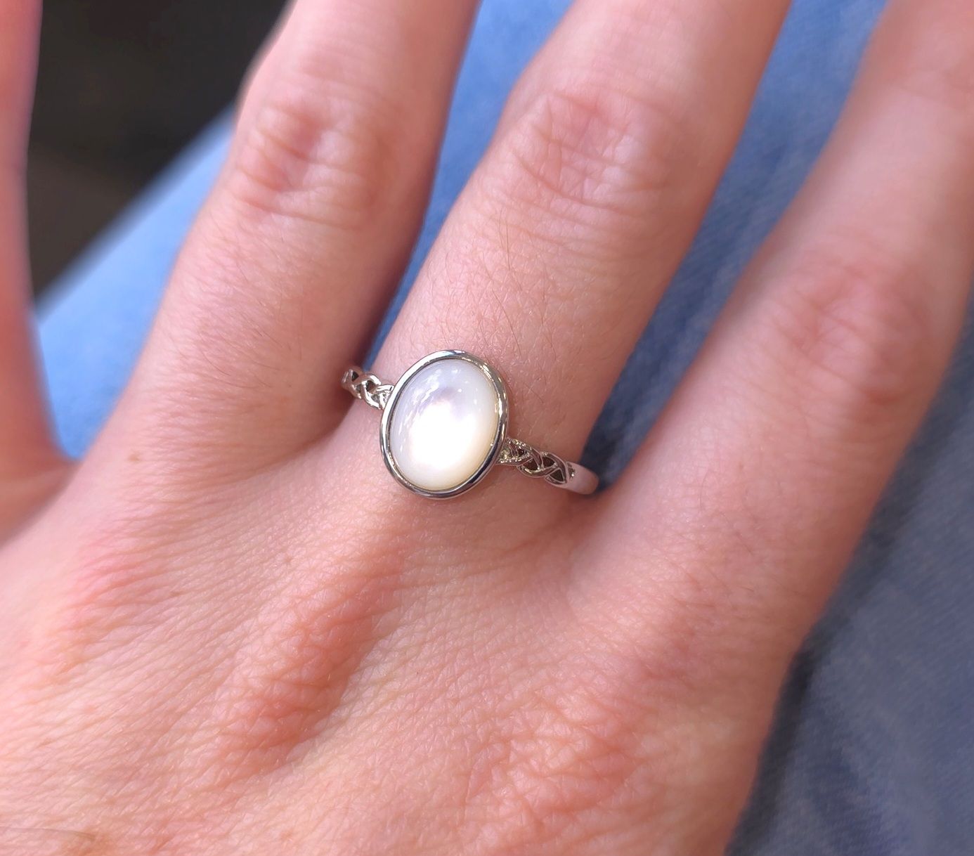 Bague Nacre Blanc n°2