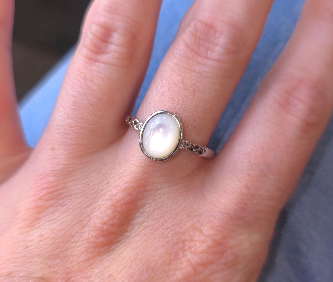 Bague Nacre Blanc n°2