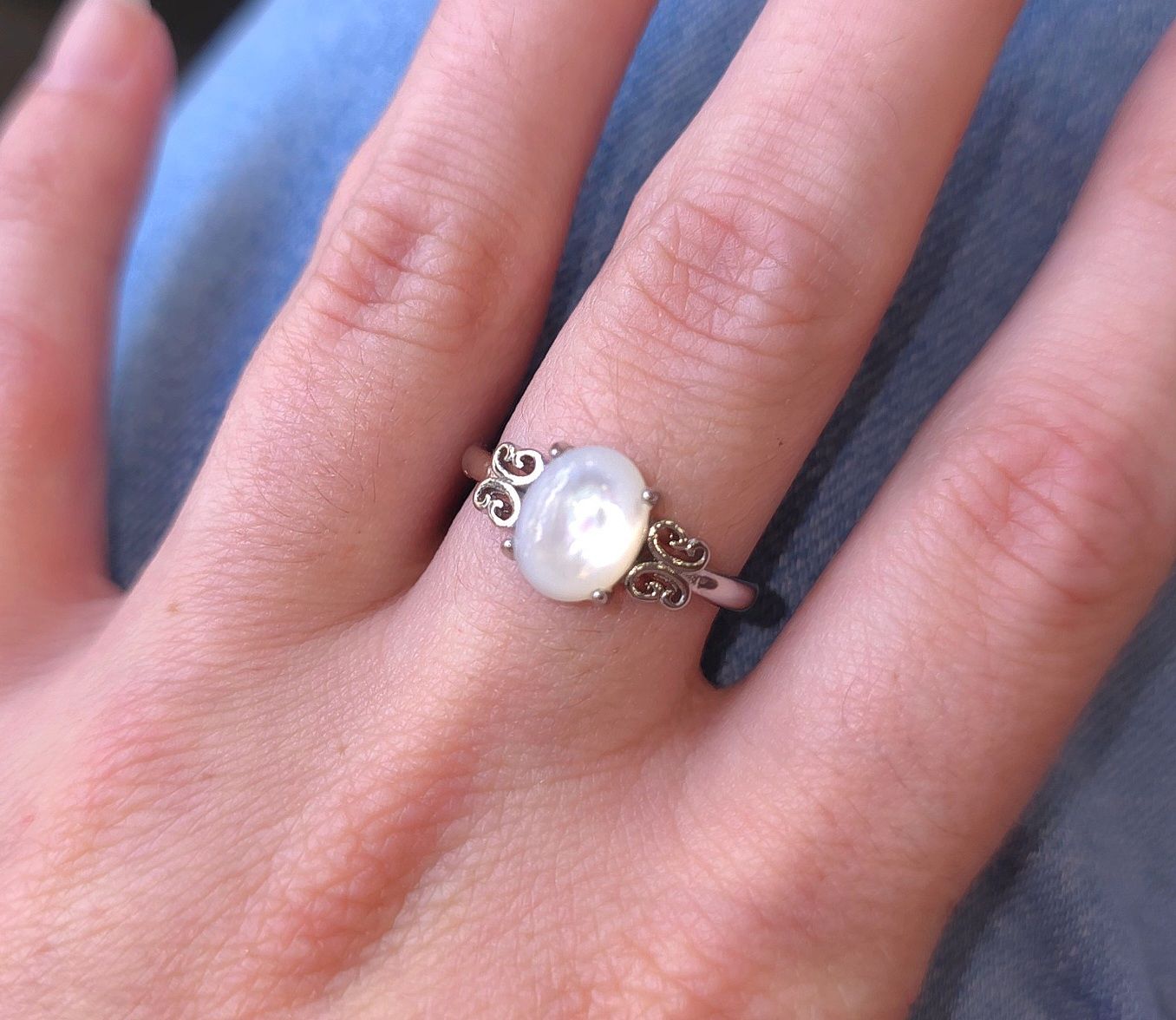 Bague Nacre Blanc n°1
