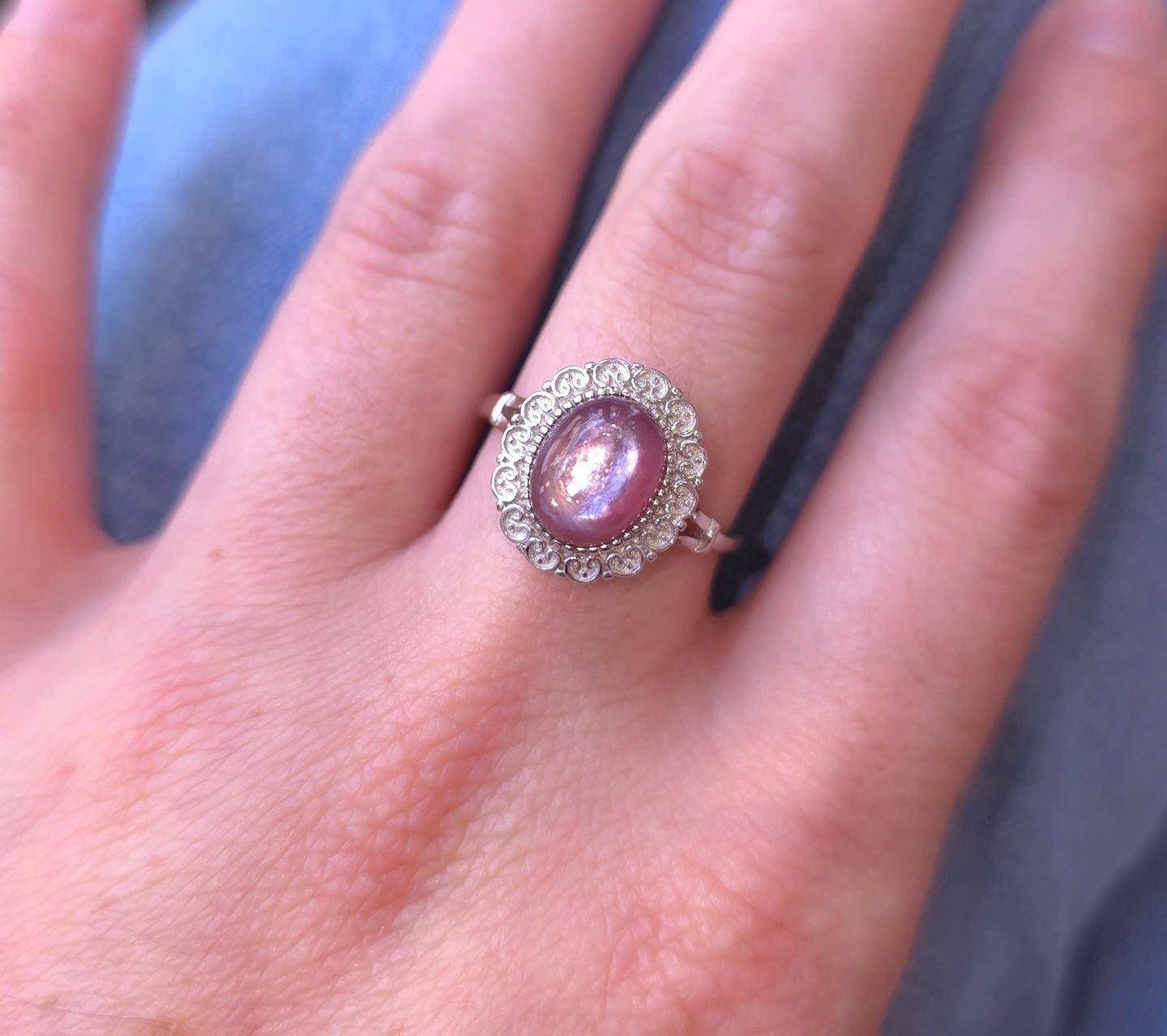 Bague Lépidolite Mica n°2 - Argent 925