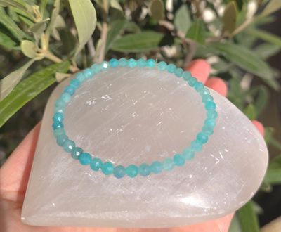 Bracelet Amazonite du Pérou AAA Facetté ø4