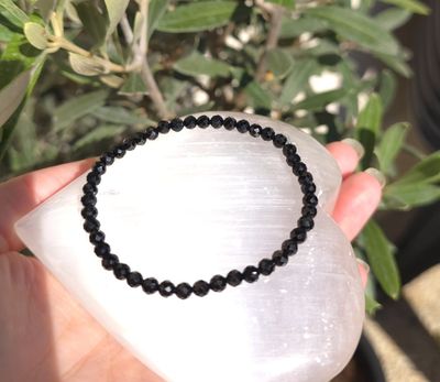 Bracelet Tourmaline Noire Facetté ø4