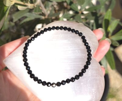 Bracelet Tourmaline Noire Facetté ø4