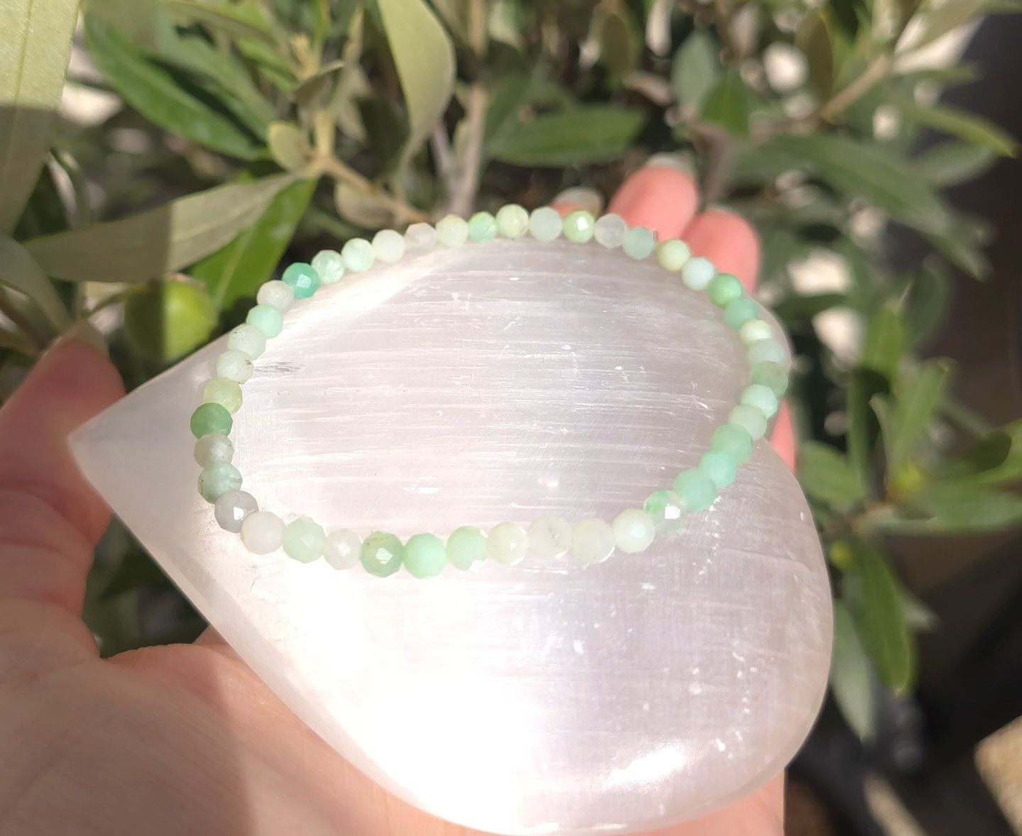 Bracelet Chrysoprase AA Facetté ø4