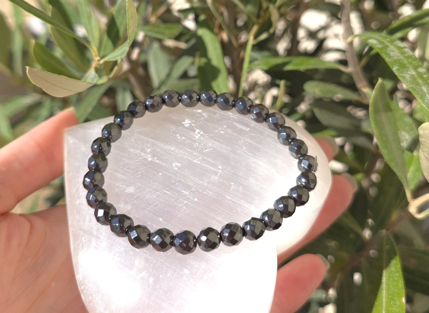 Bracelet Hématite Facetté ø6