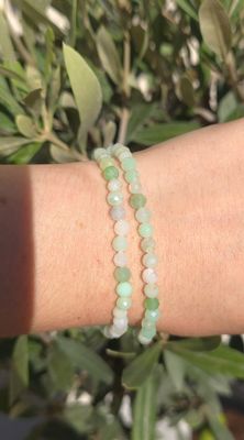 Bracelet Chrysoprase AA Facetté ø4