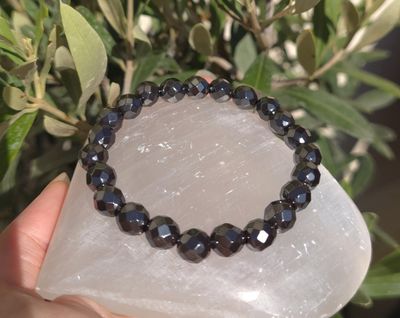 Bracelet Hématite Facetté ø8