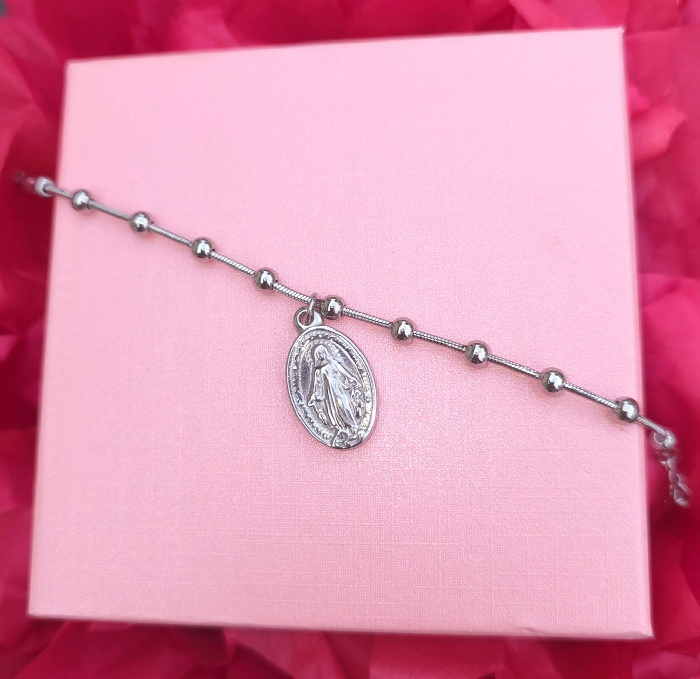Bracelet Médaille Marie Miraculeuse - Argenté 