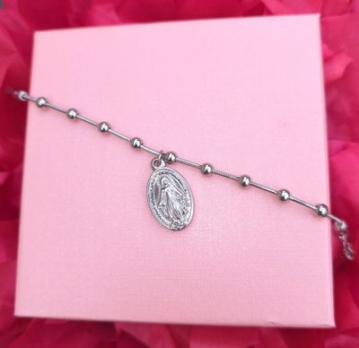 Bracelet Médaille Marie Miraculeuse - Argenté 
