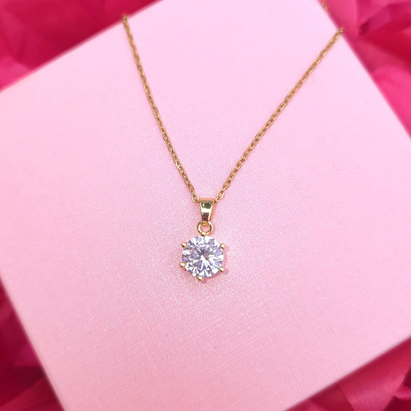 Pendentif Cristal de Roche + Chaine 40+5cm