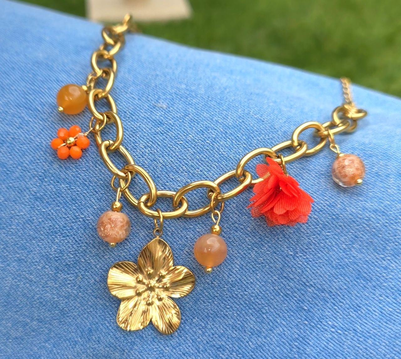 Bracelet Création Breloque - Opale de Feu