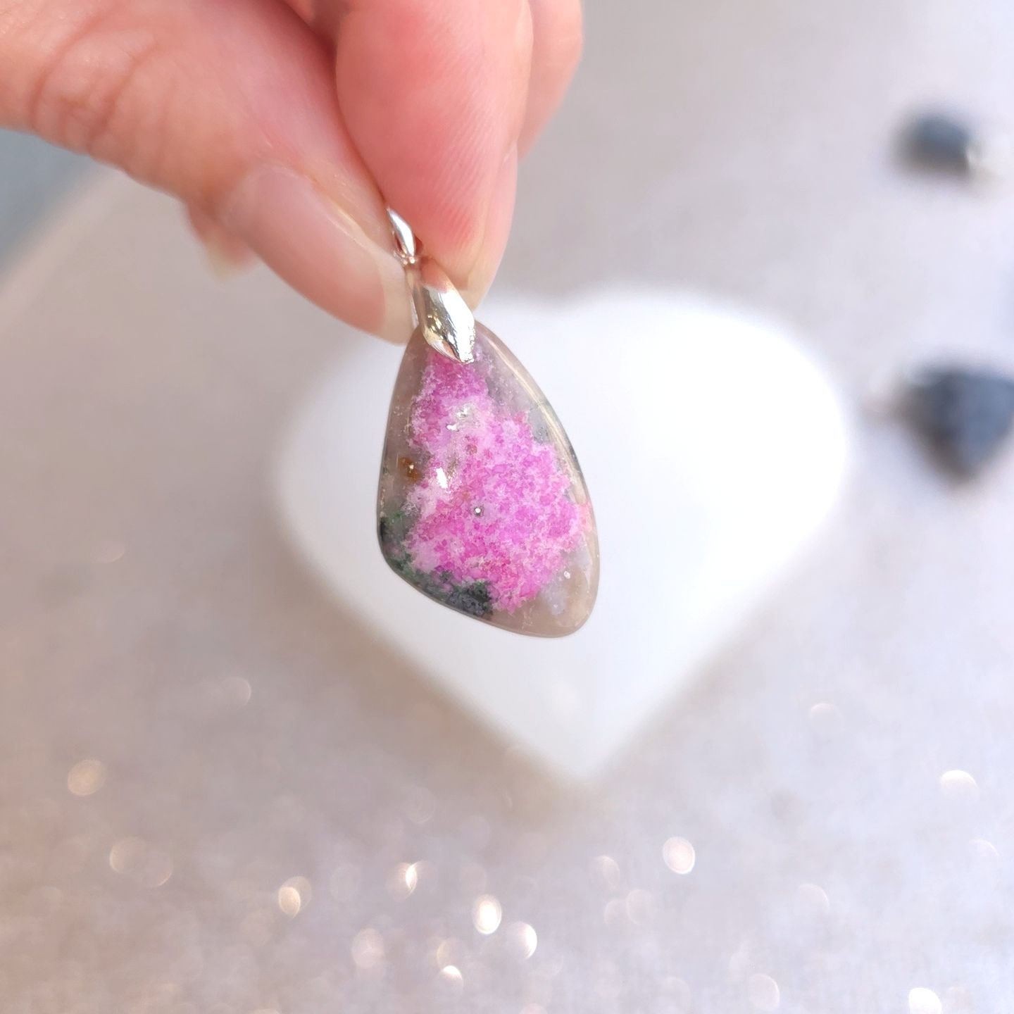 calcite cobalt rose pendentif