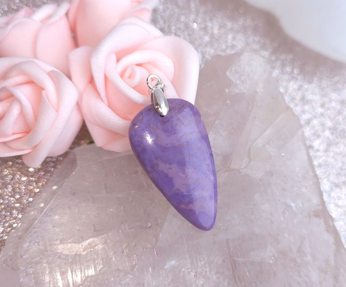 pendentif Jade lavande n°1