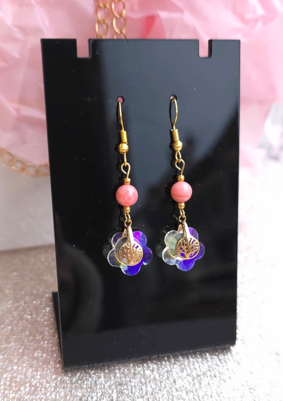 Boucle Arbre de vie - Rhodochrosite