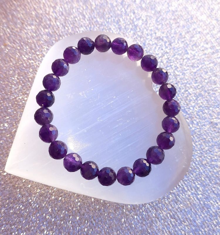 Bracelet Amethyste AA+ Facette ø8