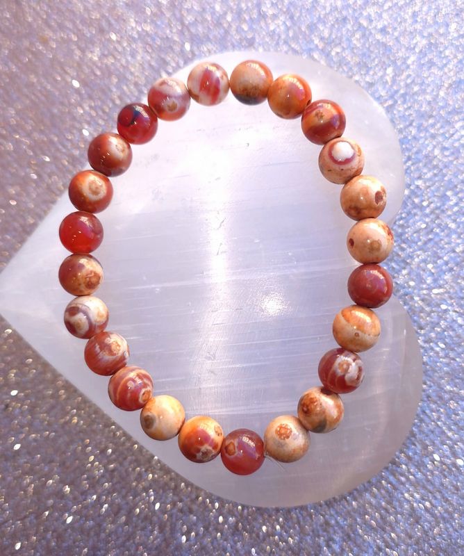 Bracelet Agate Peau de Serpent ø8