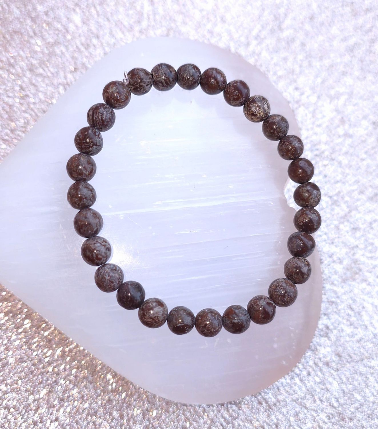 Bracelet Obsidienne Fleurie Marron ø6