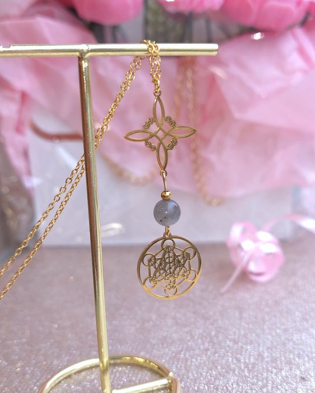 Pendentif Nœud de Sorcière/Metatron/Labradorite