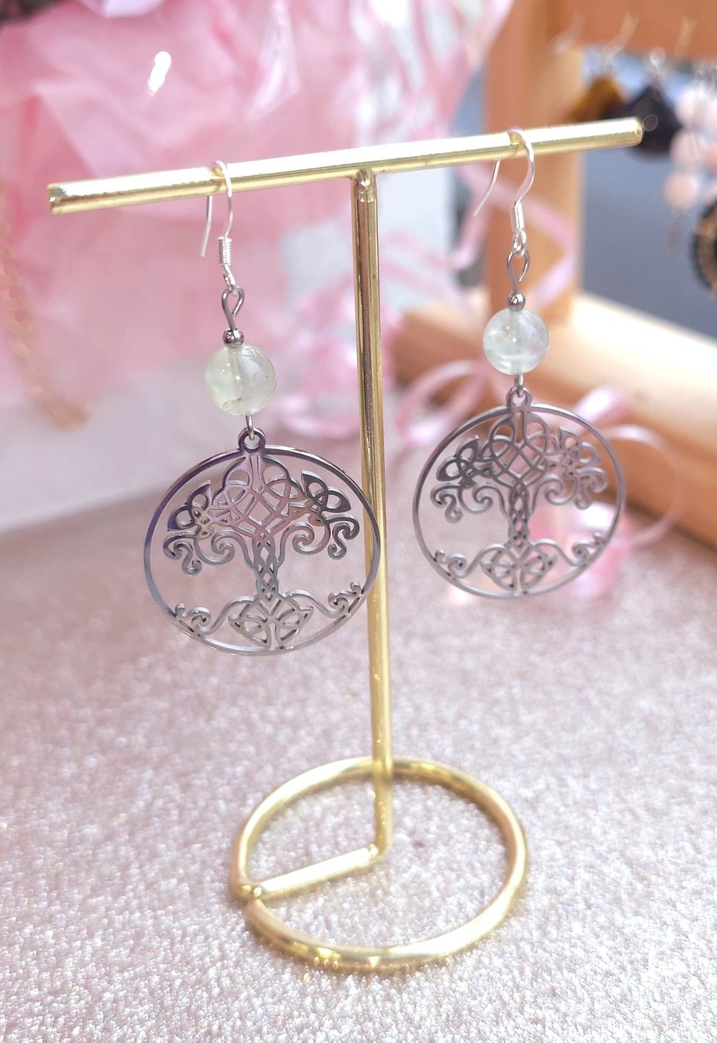 Boucle Arbre de Vie - Préhnite 