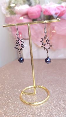 Boucle Étoile Filante - Agate Violette