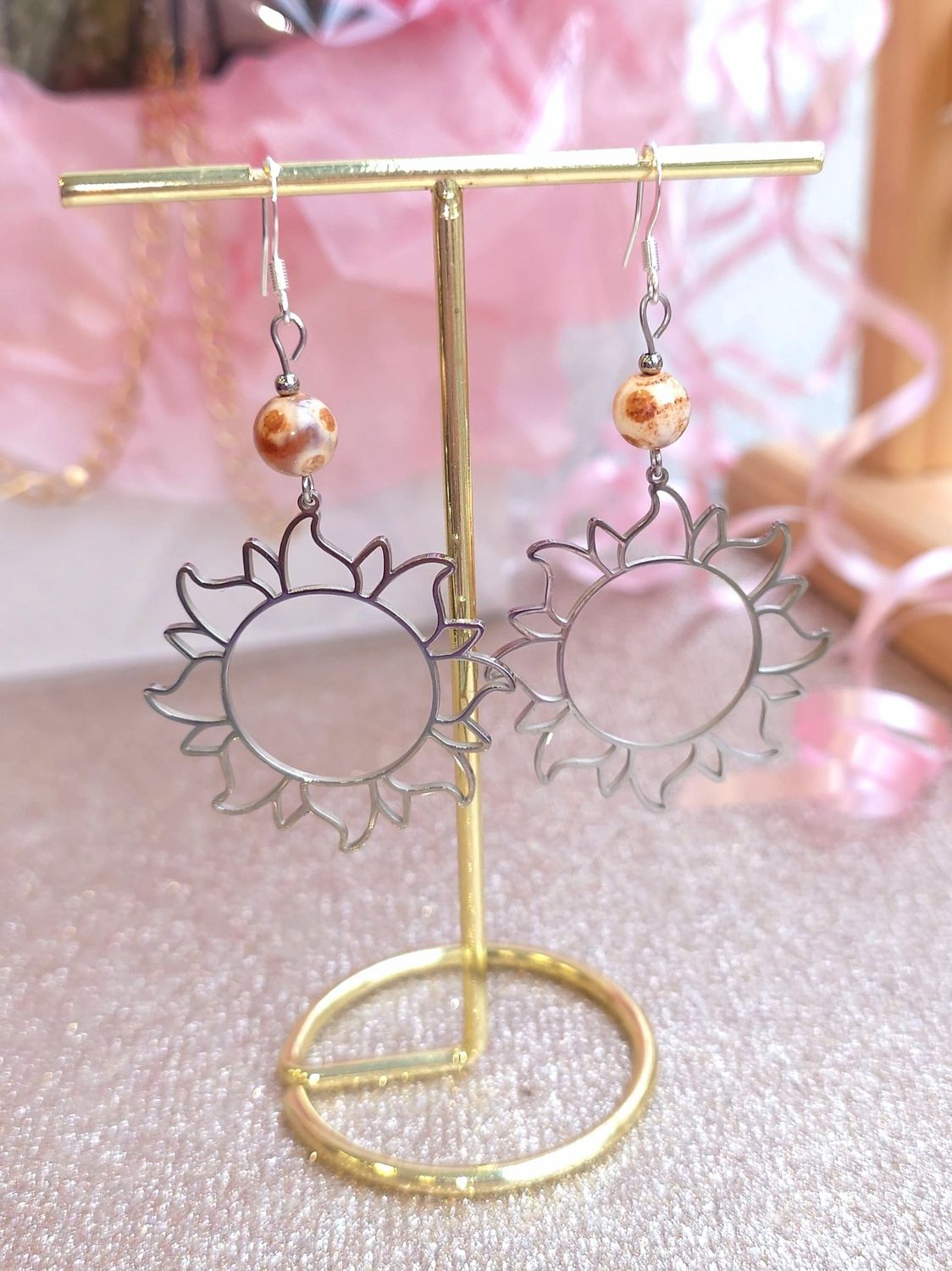 Boucle Soleil - Agate Peau de Serpent 