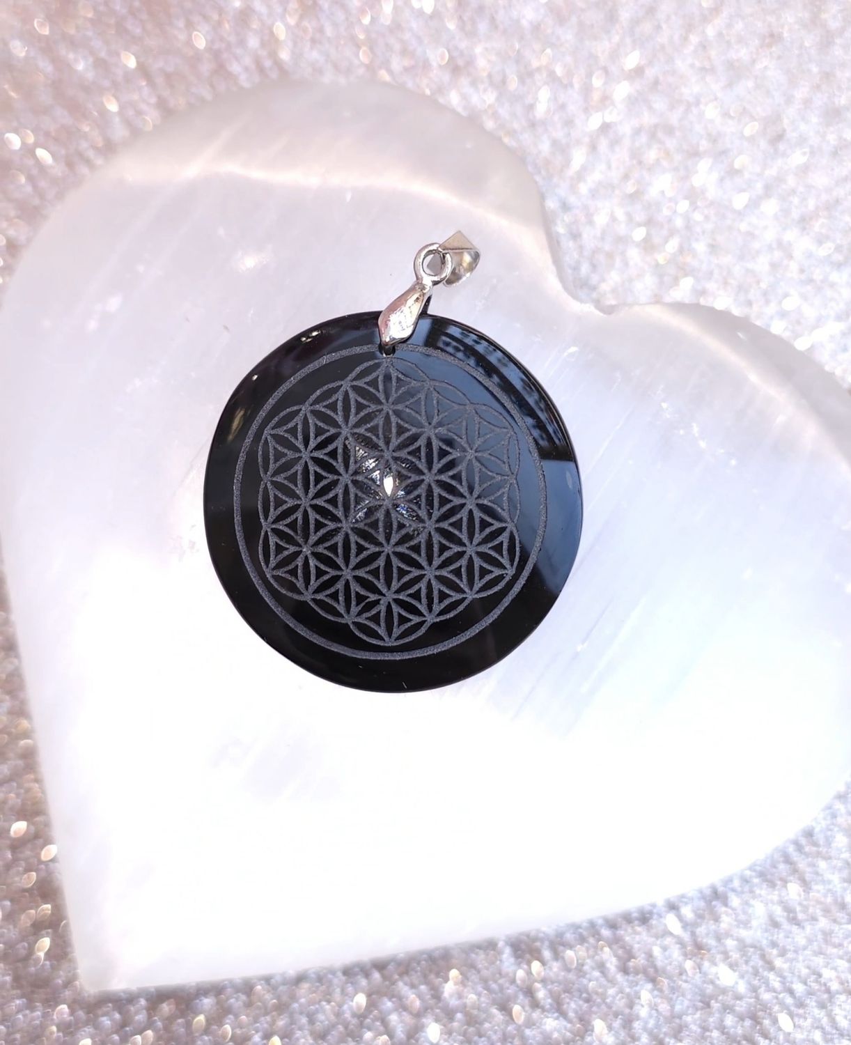 Obsidienne Noire/Fleur de Vie