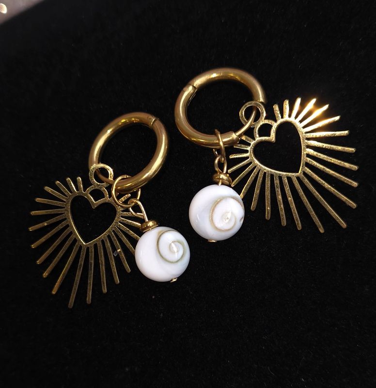 Boucle Créole Oeil de Sainte Lucie - Doré 