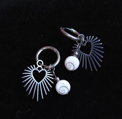 Boucle Créole Oeil de Sainte Lucie - Argenté 