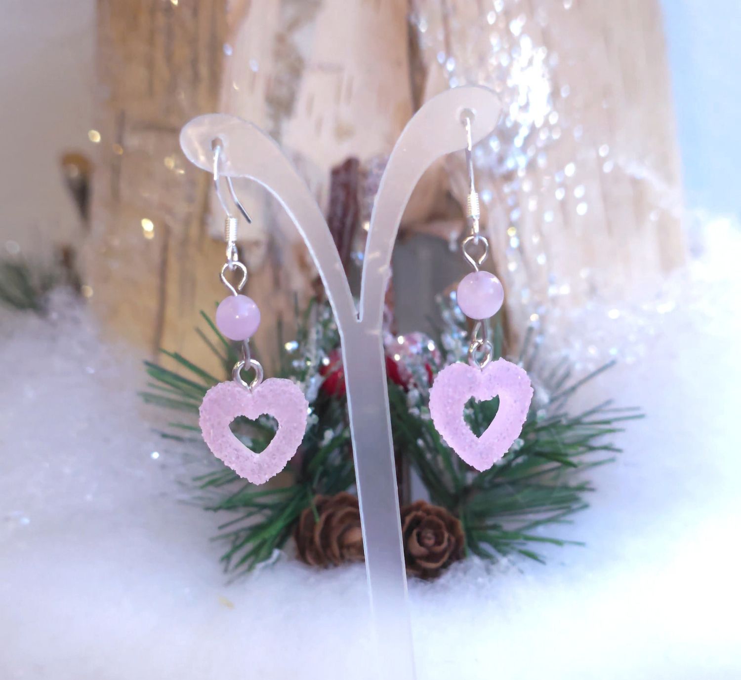 Boucle Kunzite bonbon acidulé