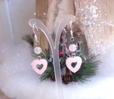 Boucle Quartz Rose bonbon acidulé