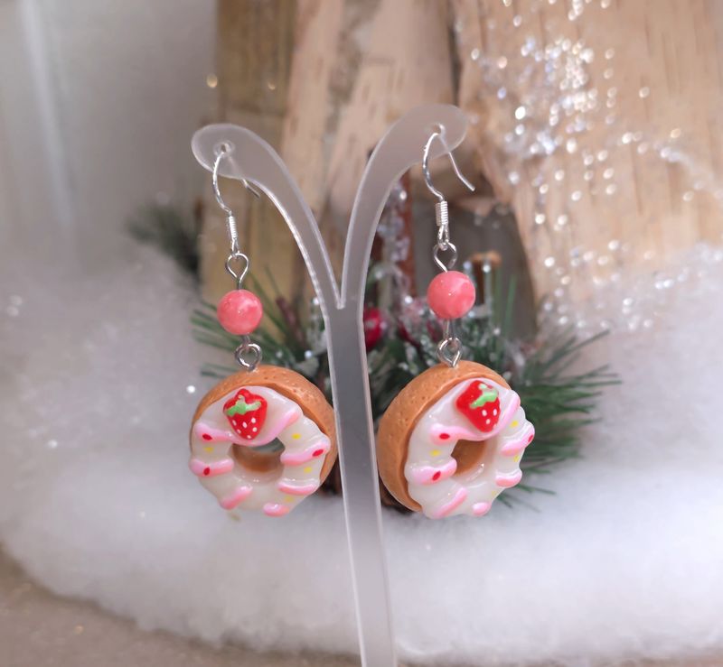 Boucle Rhodochrosite donut fraise