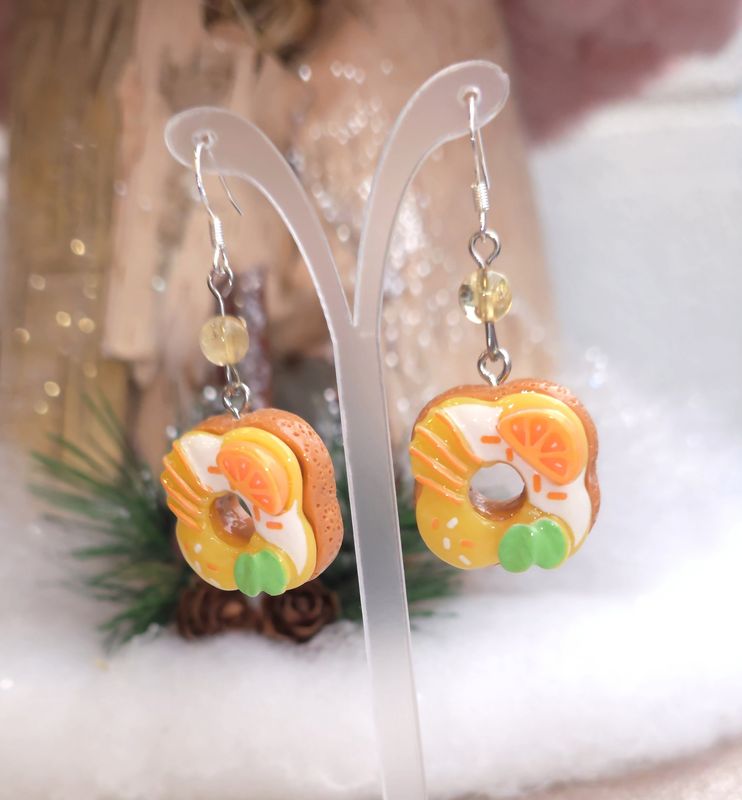 Boucle Citrine Naturelle donut fruit